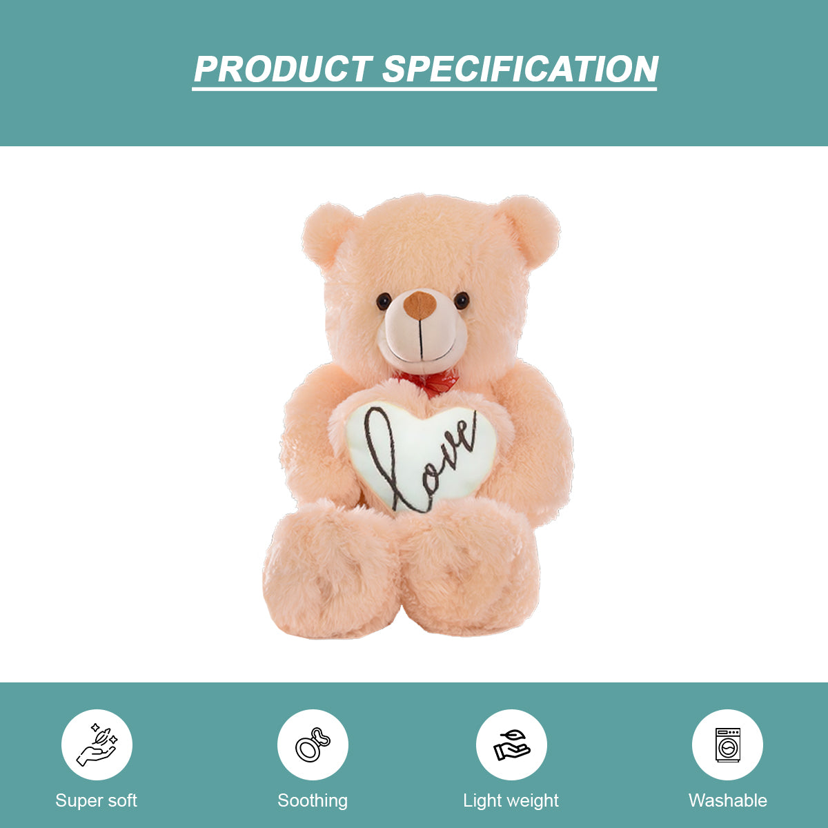 Goldenhub Teddy Bear  60 cm Standing Different With Heart Butter