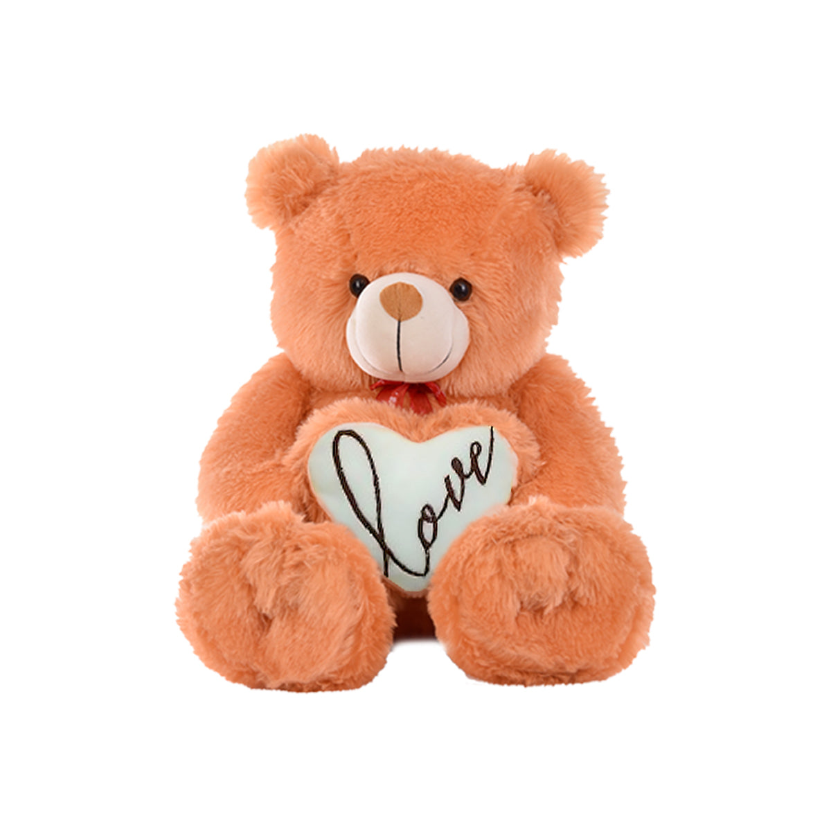 Goldenhub Teddy Bear 60 cm Standing Different With Heart Brown