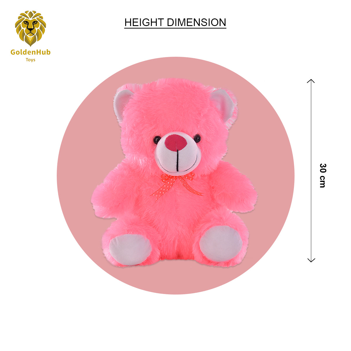 Goldenhub Teddy Bear 30 CM Sitting Pink