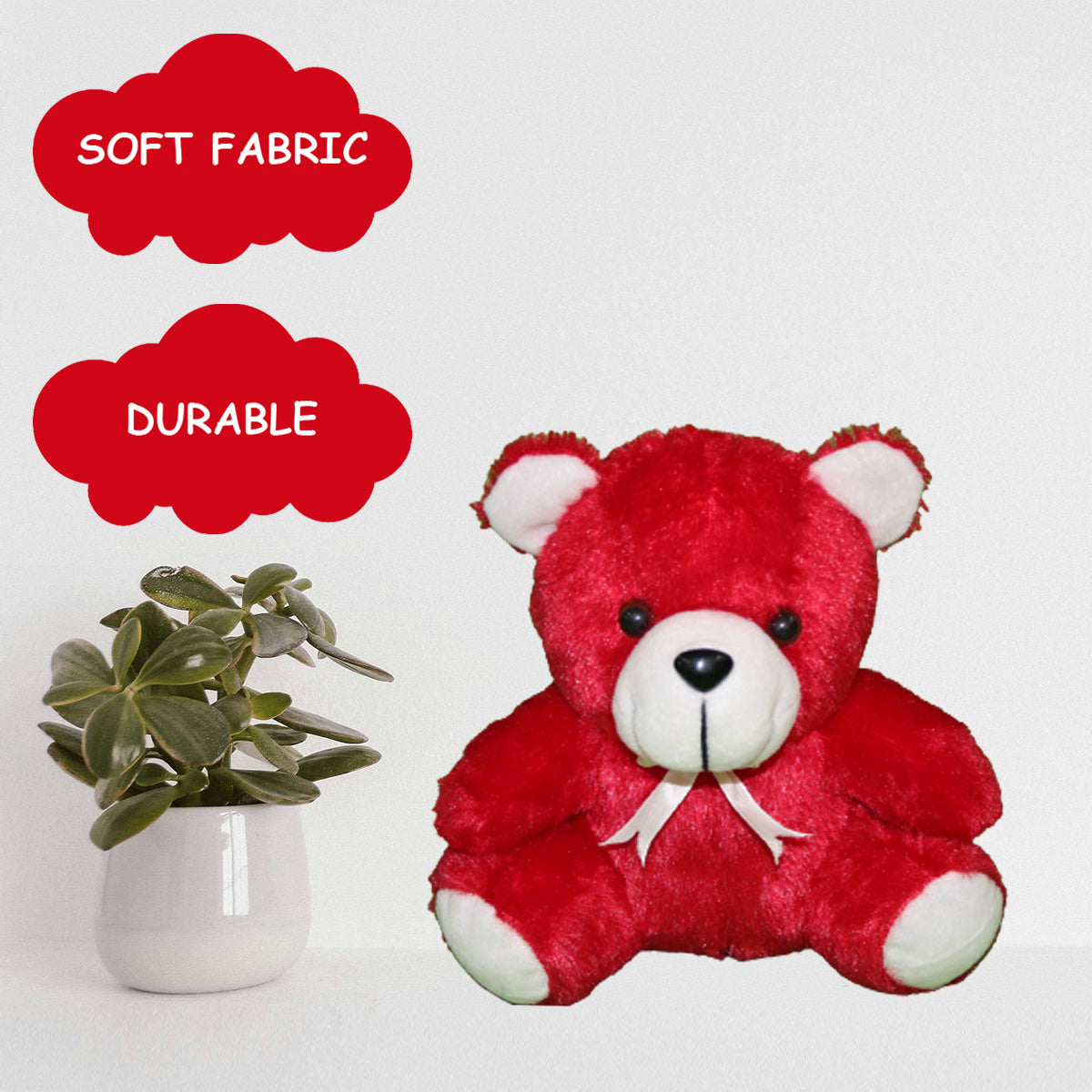 Goldenhub Teddy Bear Sitting Simple New Red 20 CM