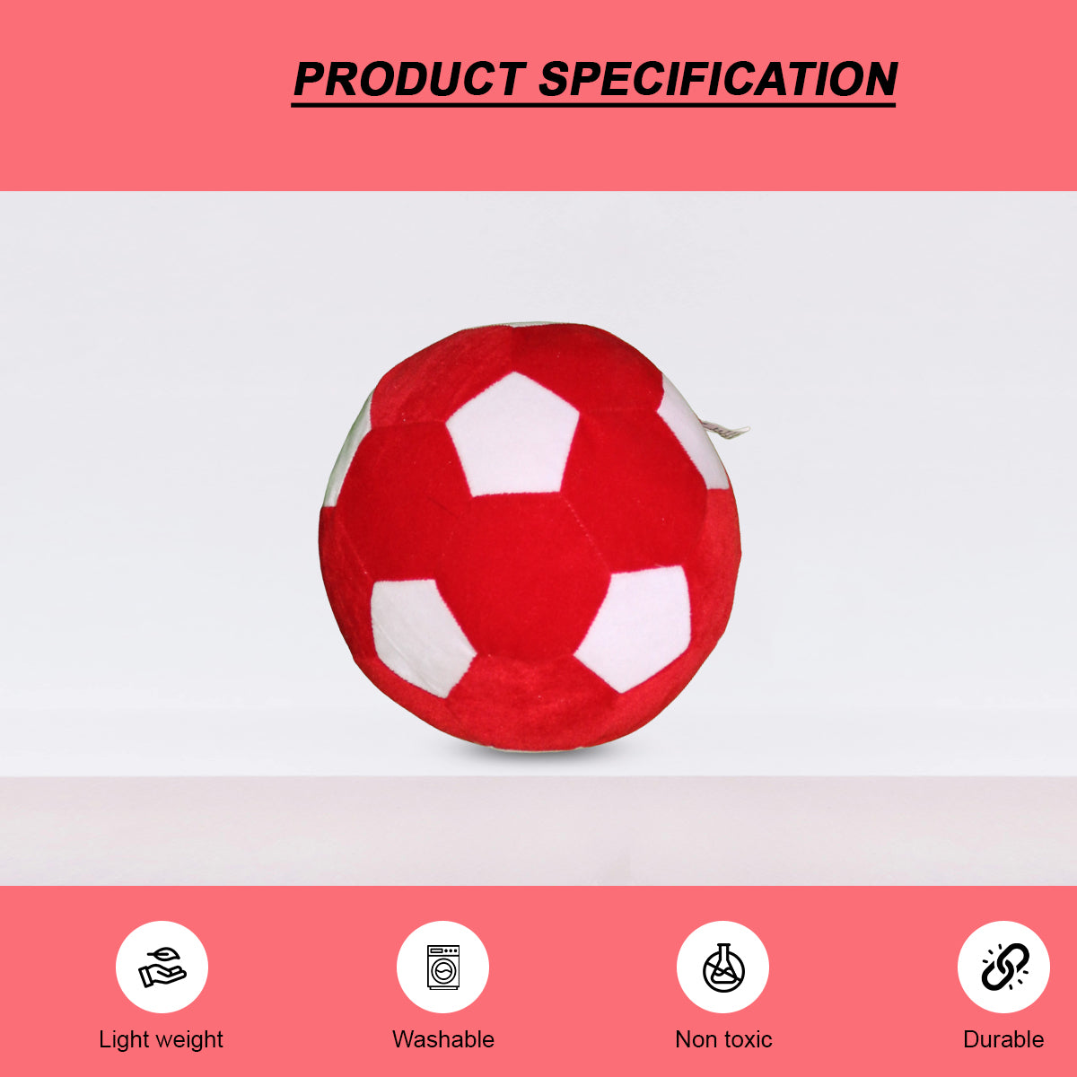 Goldenhub Teddy Football 75 cm Red/White