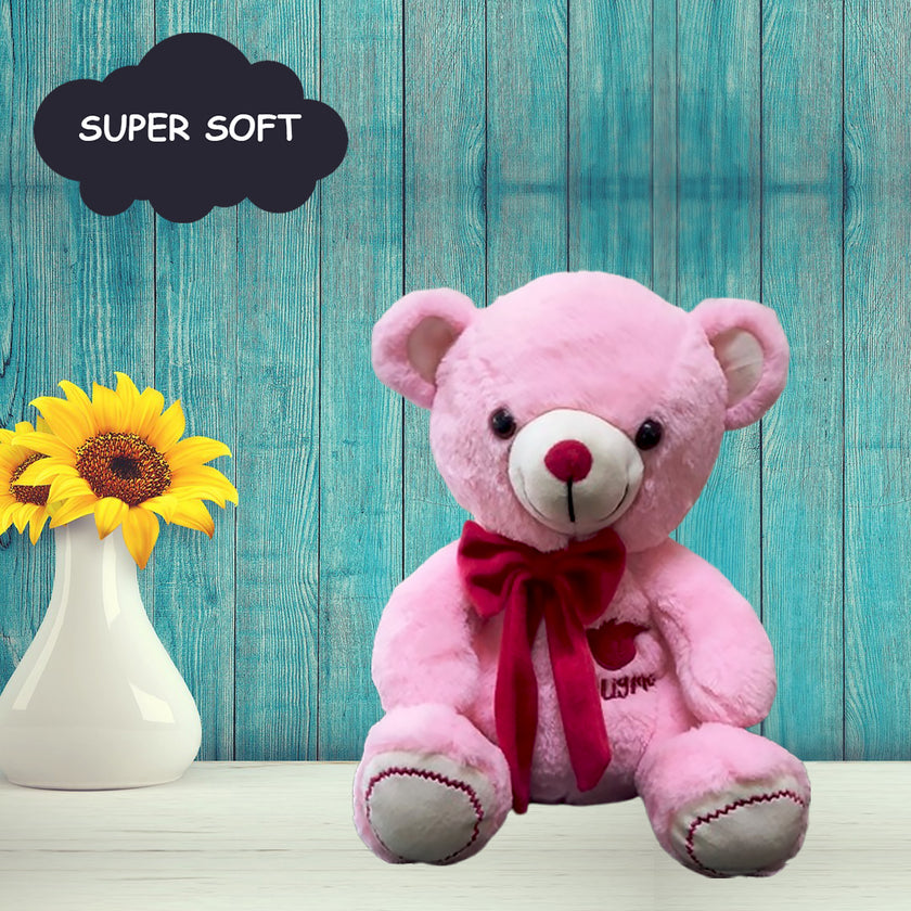 Goldenhub Toys Hug Me Teddy Sitting Pink 30 CM