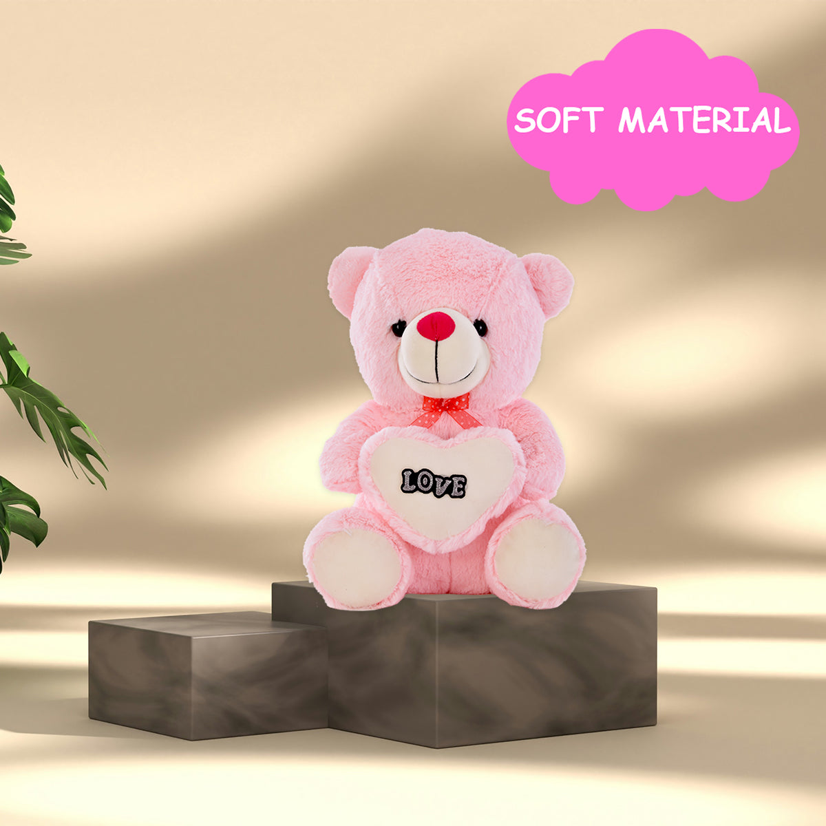 Goldenhub Toy Pink Teddy Sitting With Heart