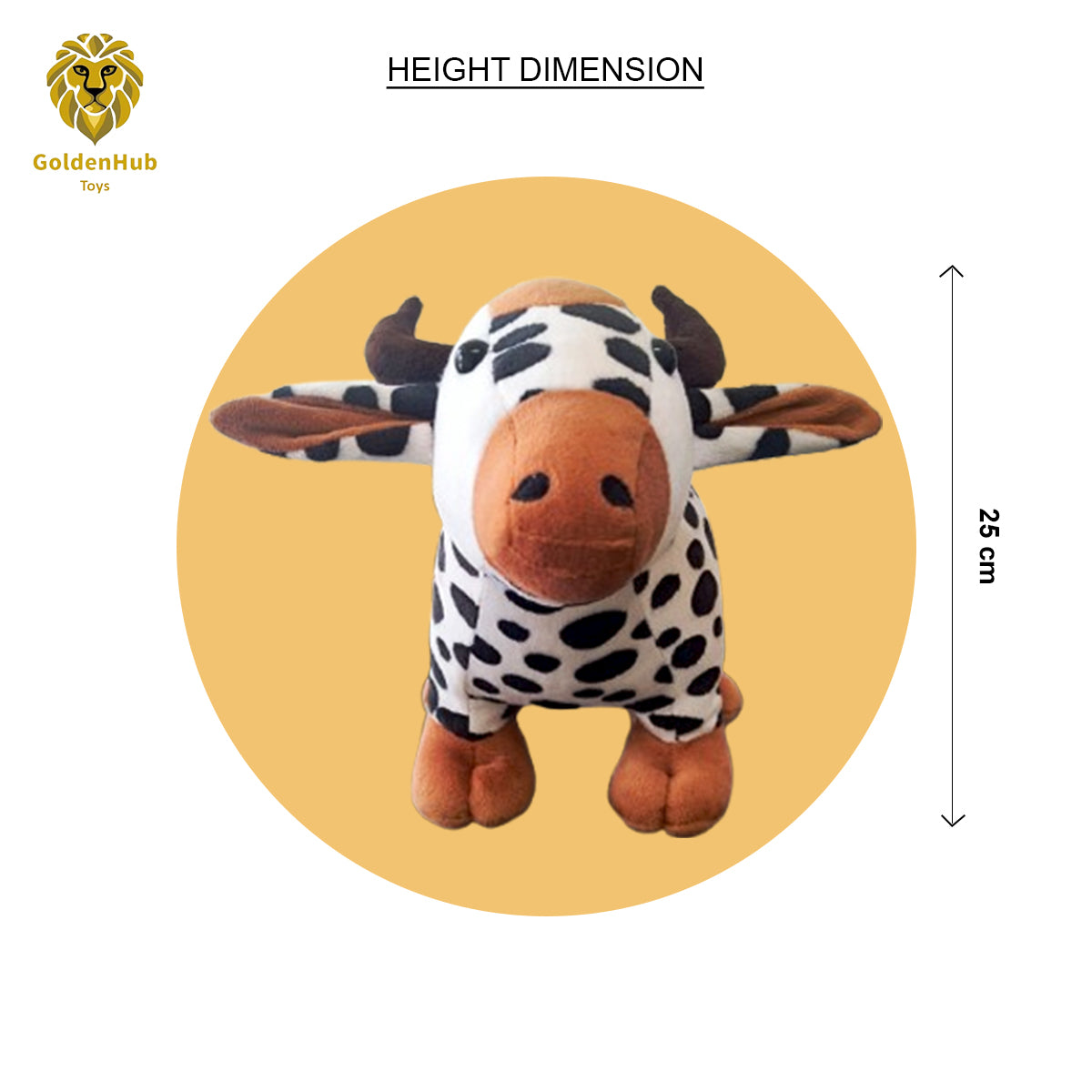 Goldenhub Toys Teddy Standing Cow Brown Leg 25 CM