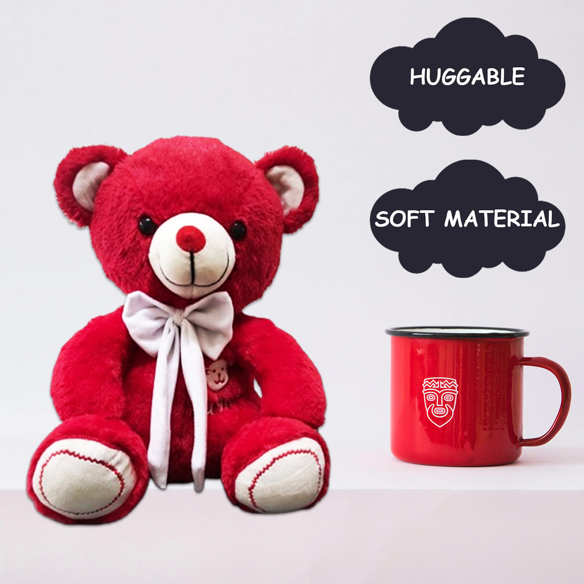 Goldenhub Toys Hug Me Teddy Red 30 CM