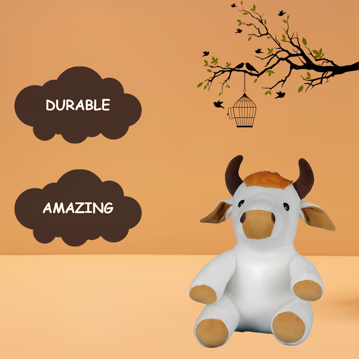 Goldenhub Teddy Soft Plush Sitting Cow