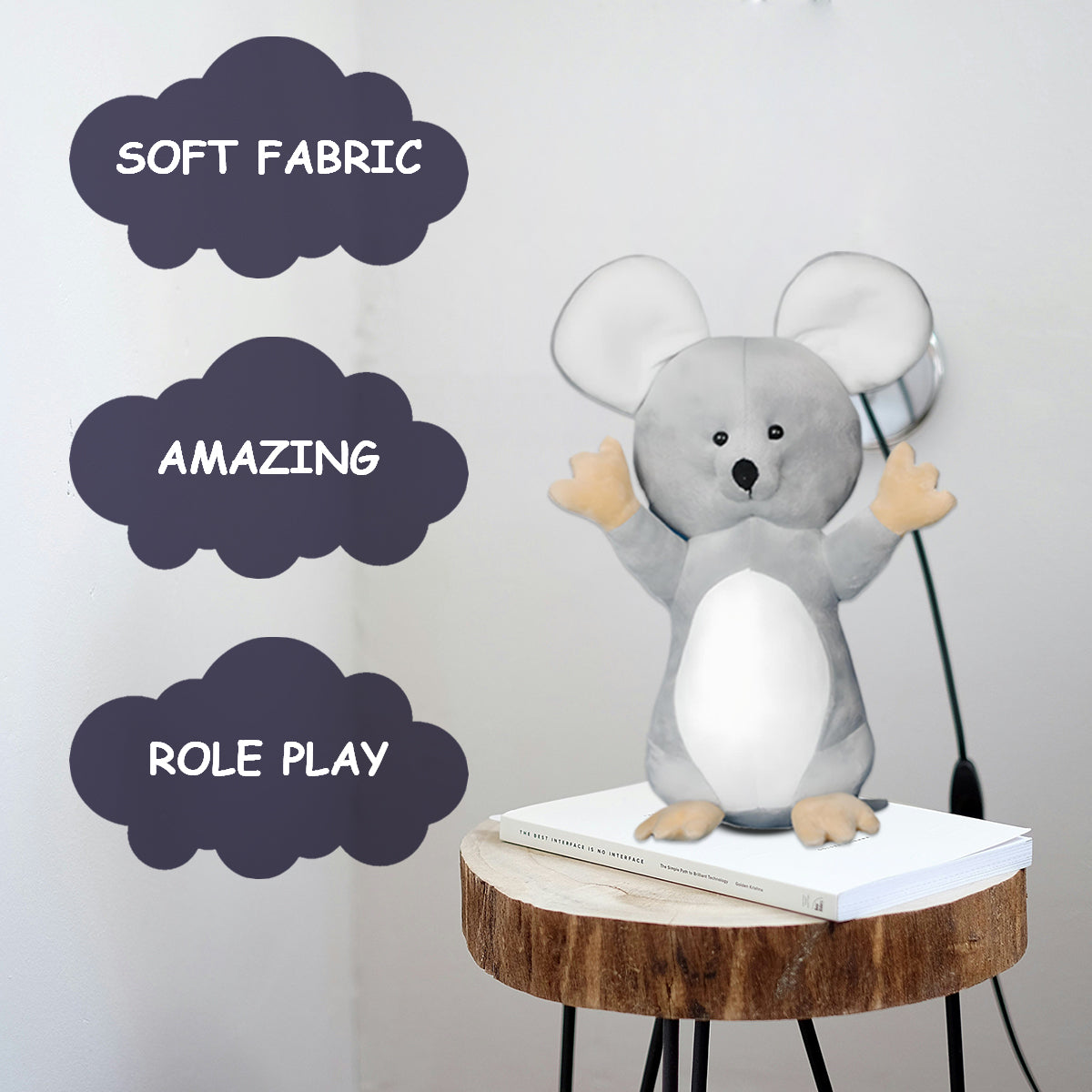 Goldenhub Super Soft Teddy Standing Mouse Toys for Kids