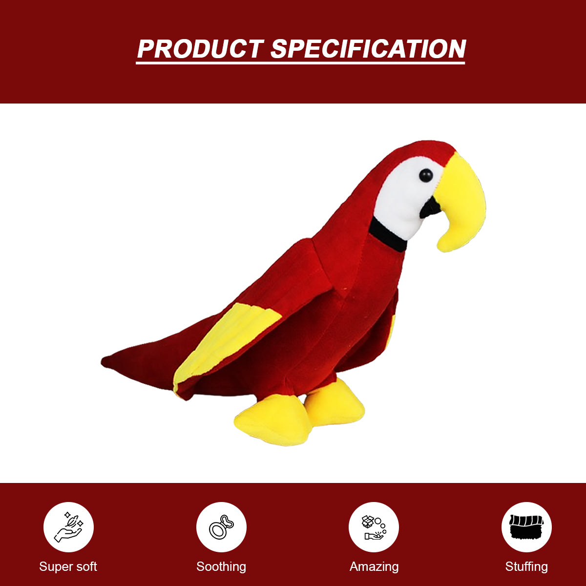 Goldenhub Teddy Red King Parrot 40 cm