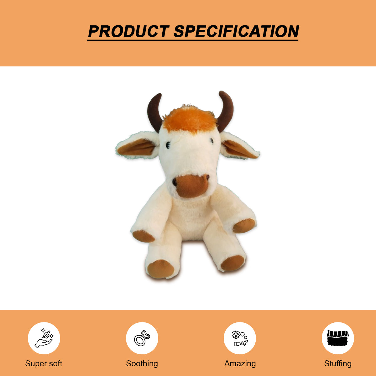 Goldenhub Toys Teddy Sitting Cow 32 CM