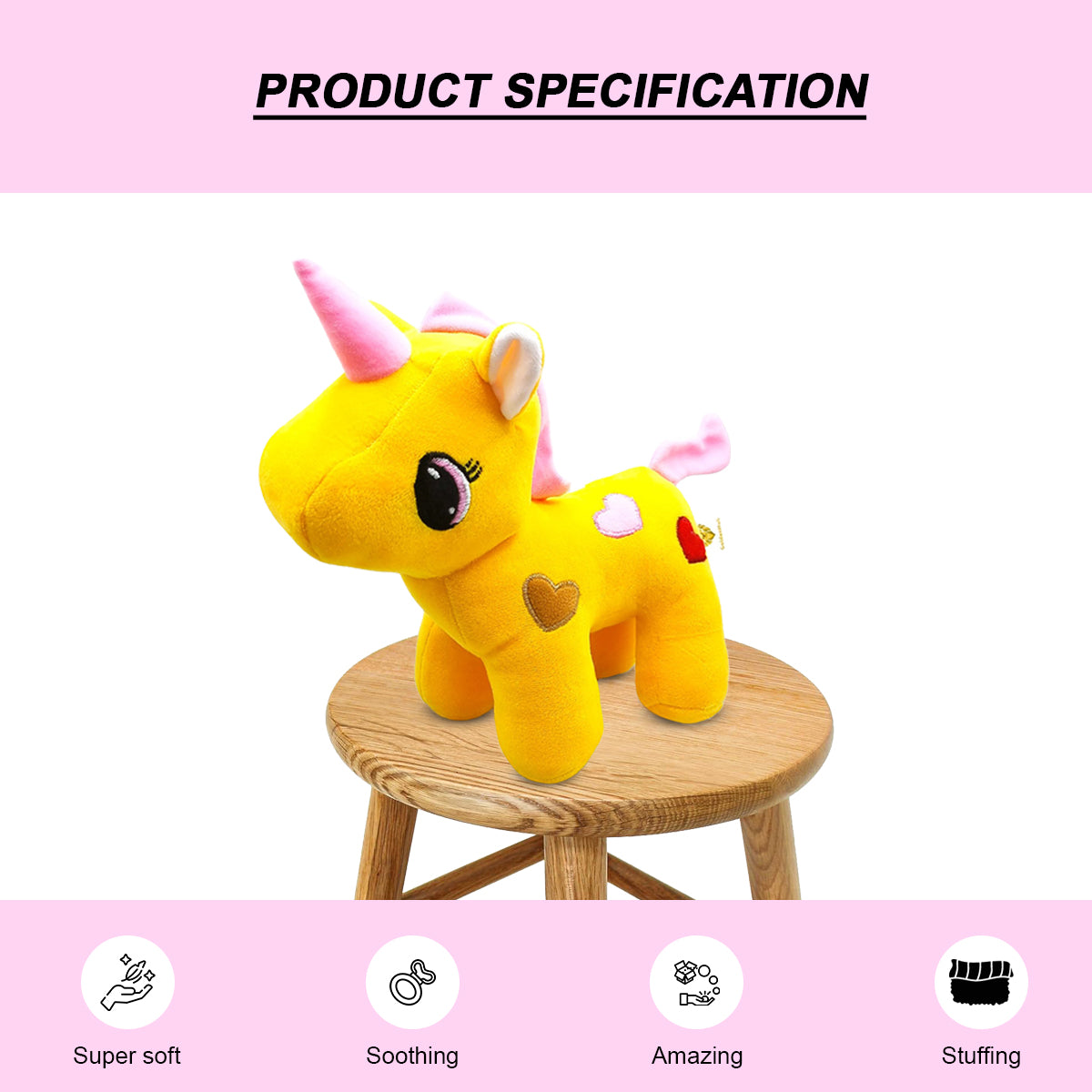 Goldenhub Teddy Standing Unicorn 30 cm