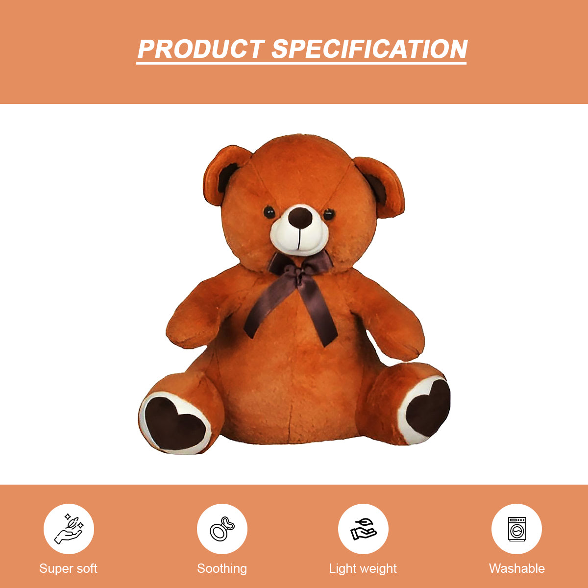 Goldenhub Toys Teddy Bear Sitting With Heart Patch Sole 40 CM