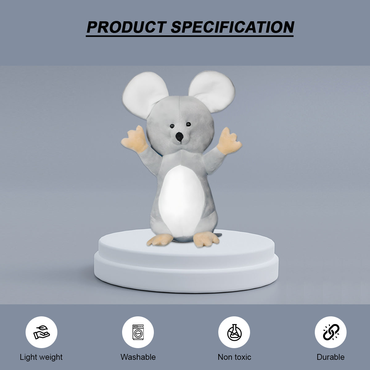 Goldenhub Super Soft Teddy Standing Mouse Toys for Kids