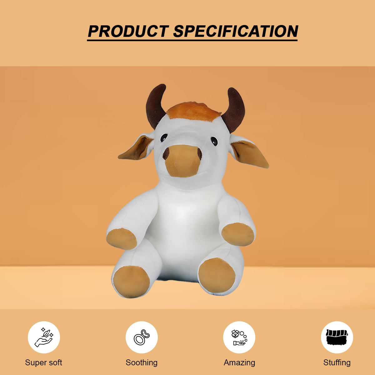 Goldenhub Teddy Soft Plush Sitting Cow