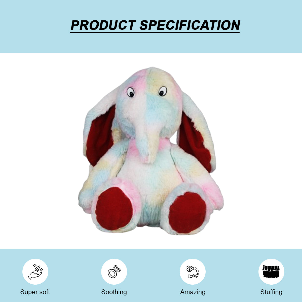 Goldenhub Rainbow Flappy Leg Elephant 35 CM