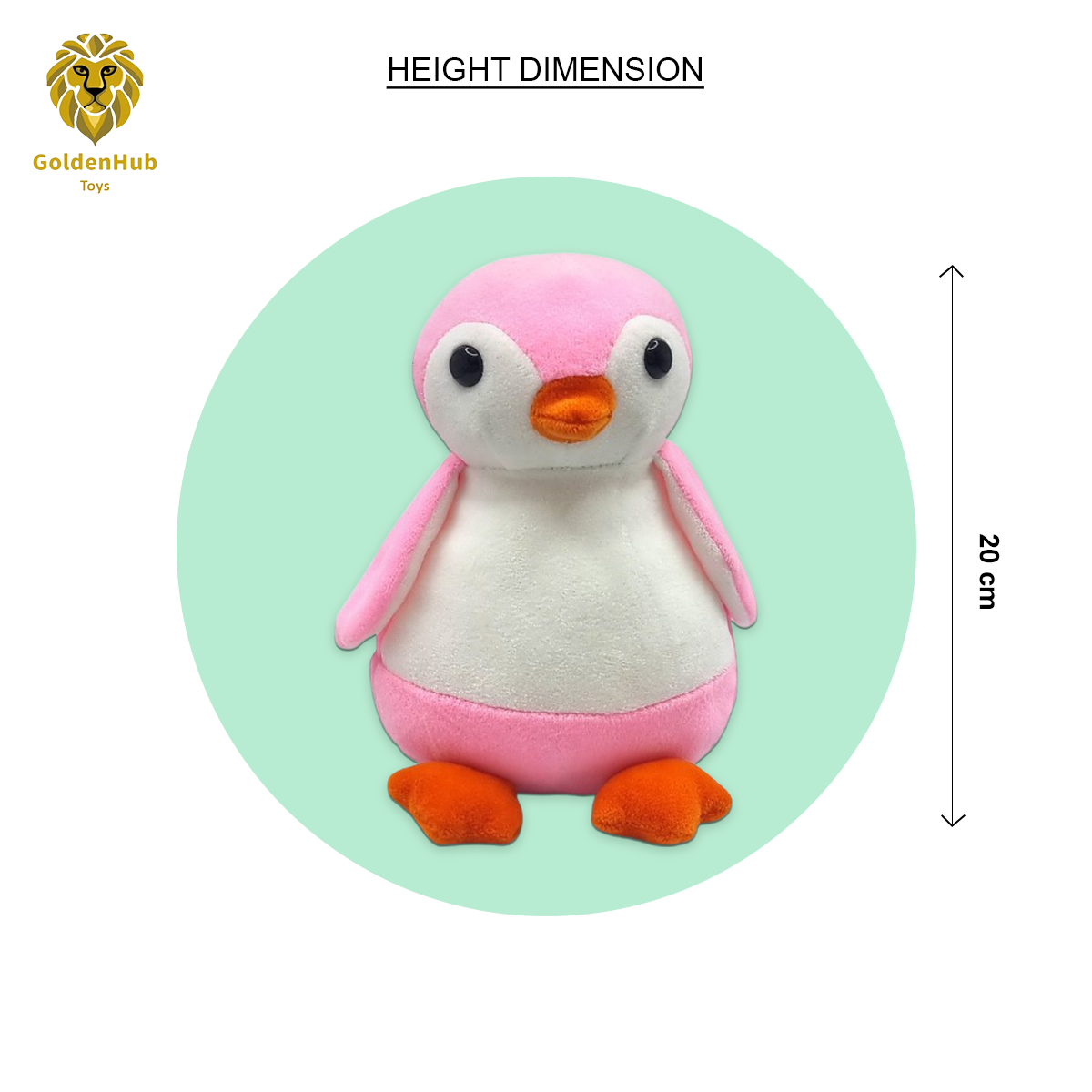 Goldenhub Teddy Pink Cute Penguine 20 cm