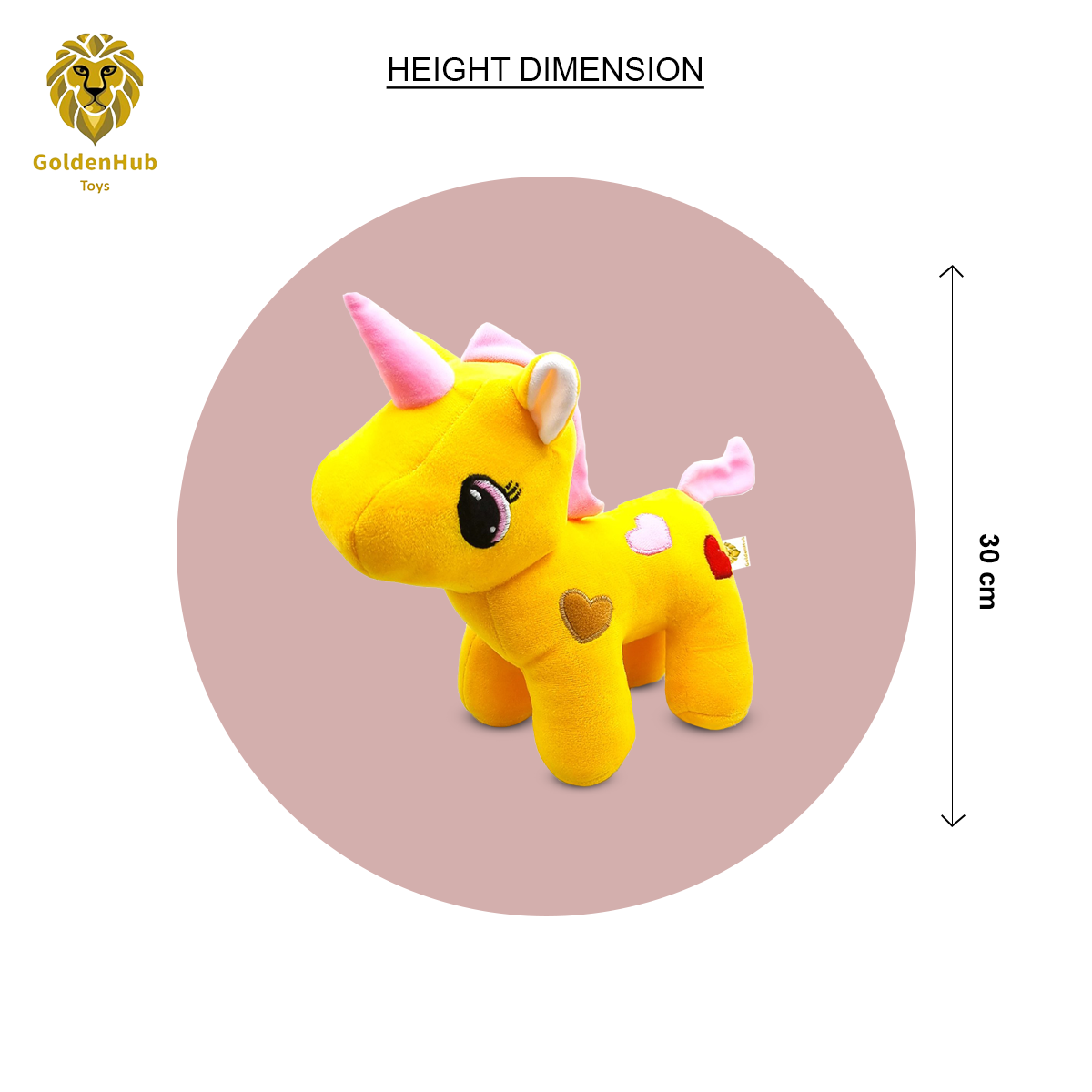 Goldenhub Teddy Standing Unicorn 30 cm