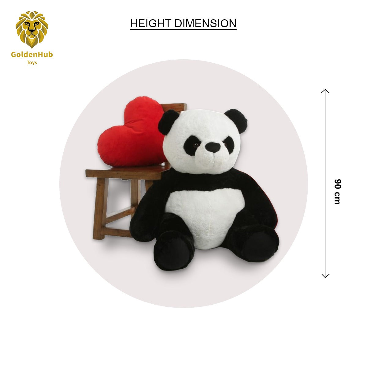 Goldenhub Teddy Panda 60 CM Standing Black & White