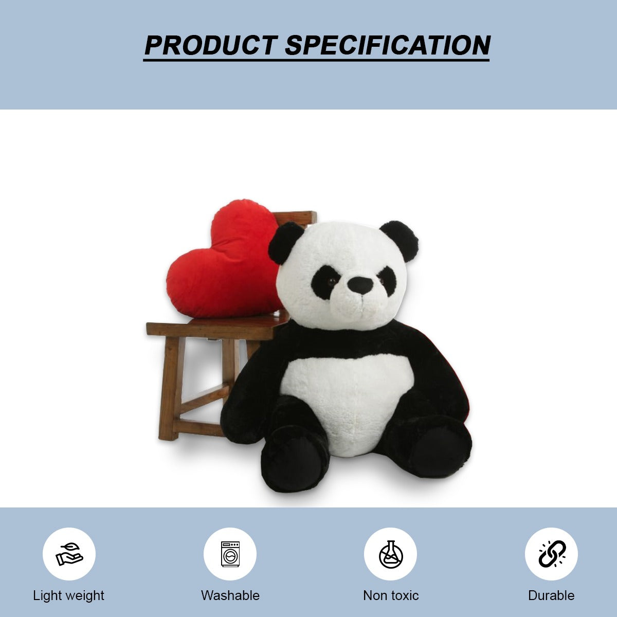 Goldenhub Teddy Panda 60 CM Standing Black & White