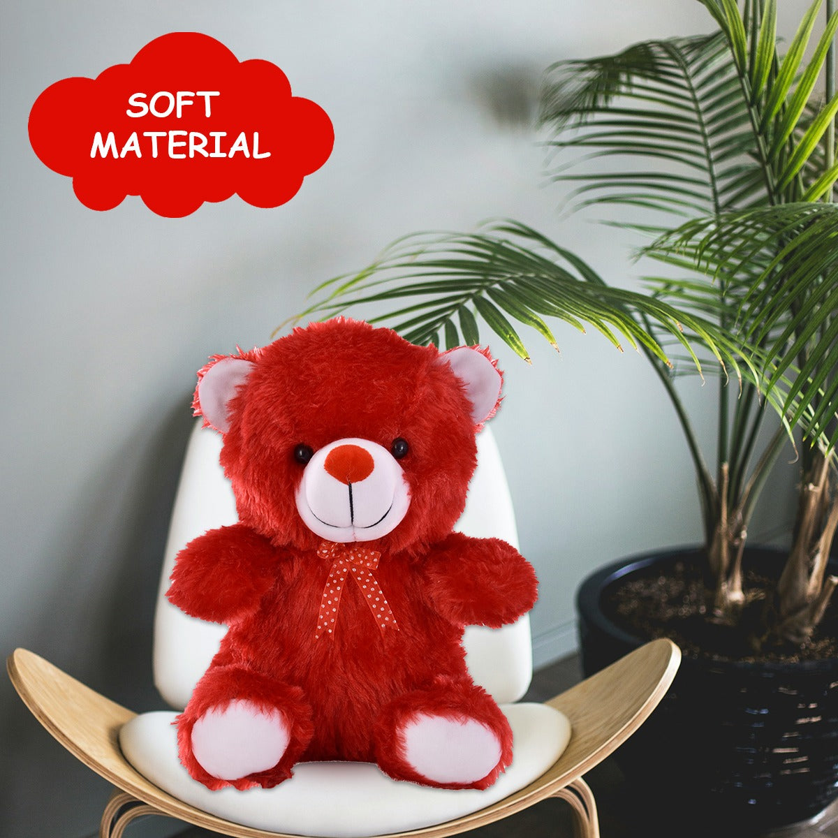 Goldenhub Toys Red Colour Teddy Sitting 30 cm