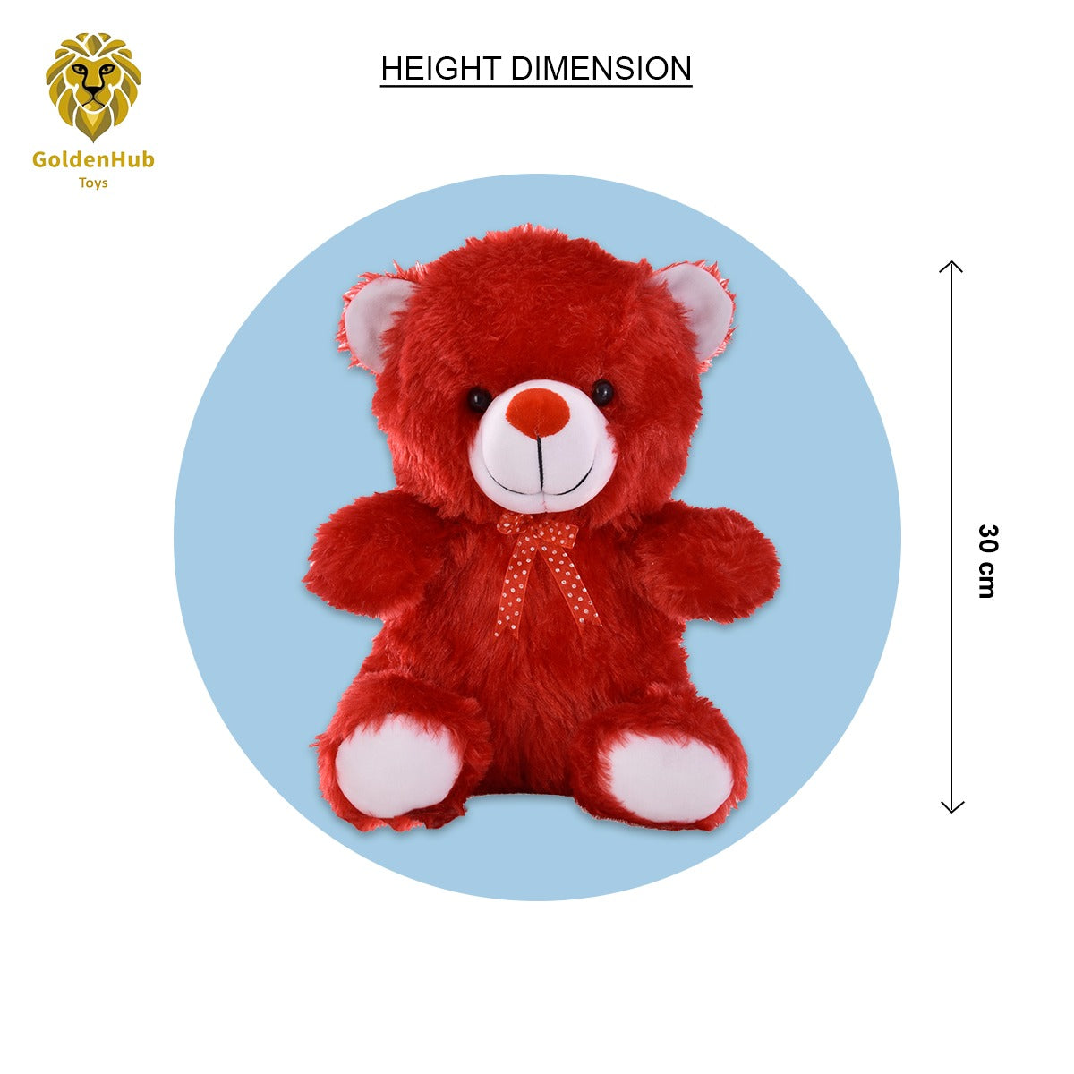 Goldenhub Toys Red Colour Teddy Sitting 30 cm