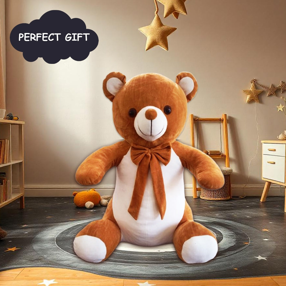 Goldenhub Toys Teddy Sitting Brown & White 70 CM