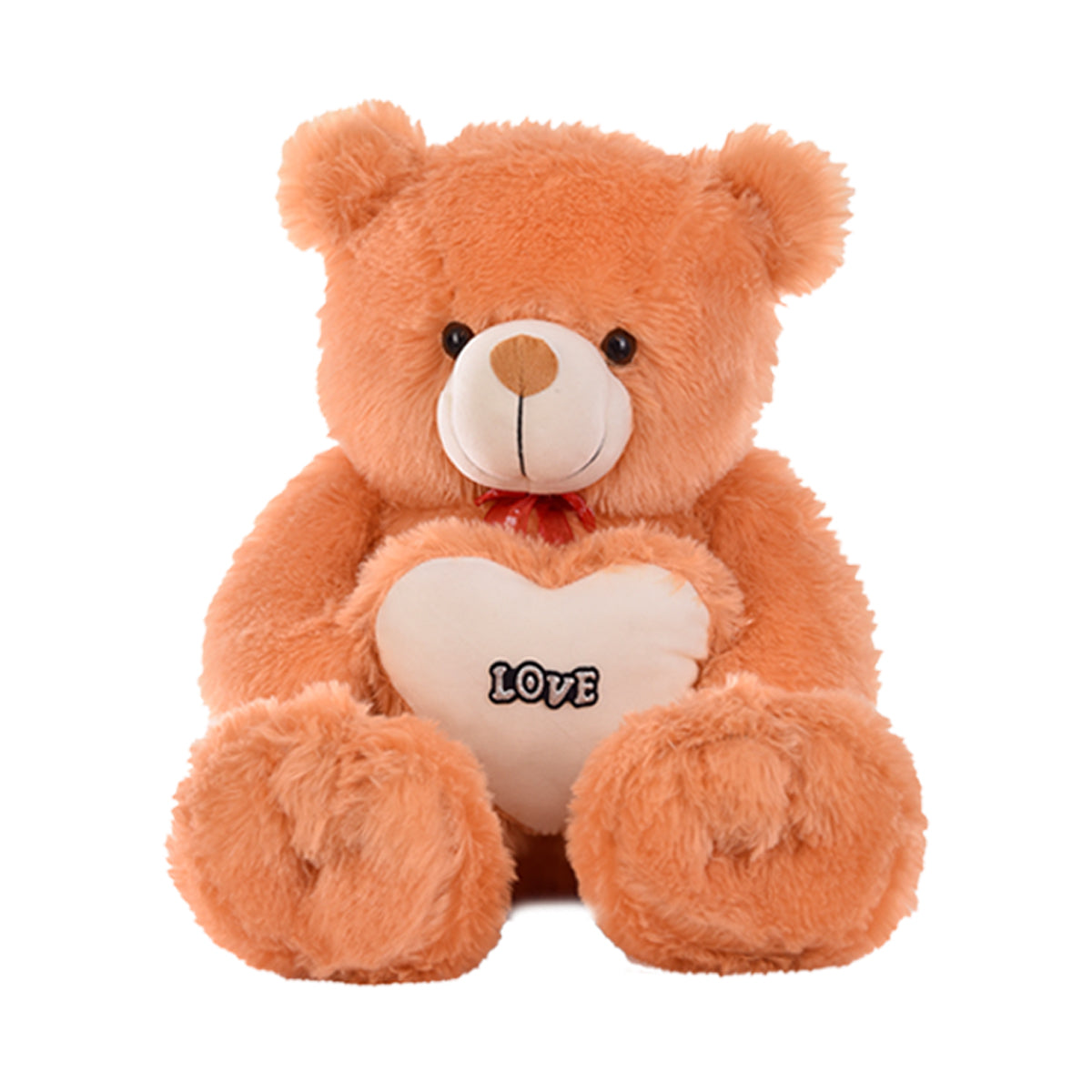 Goldenhub Teddy Bear 60 cm Standing Different With Heart Brown